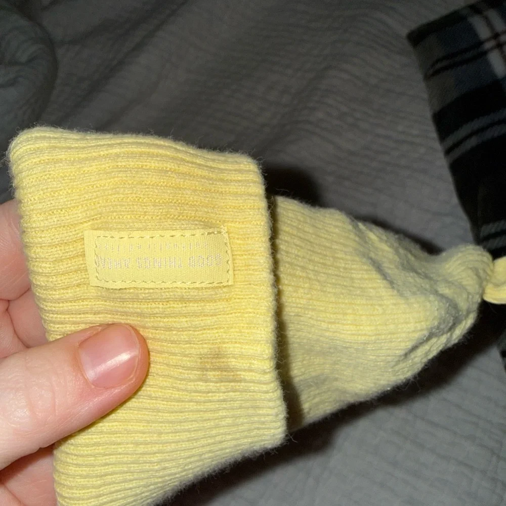 Zara Kids Yellow Knit Beanie with Bear Ears